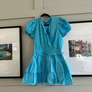 blue ruffle romper